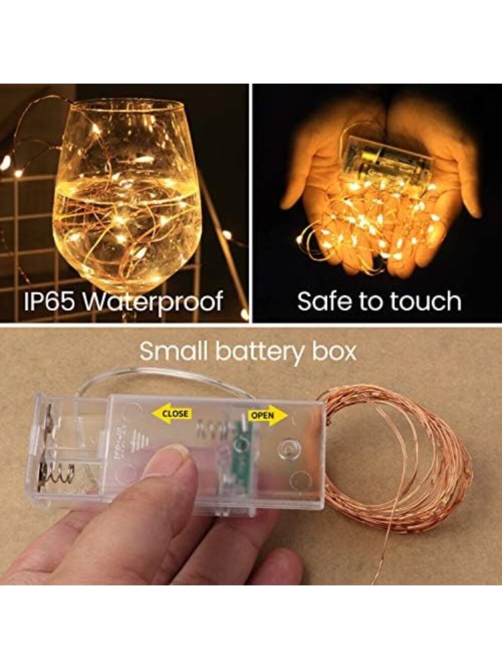 Battery Operated LED Fairy String Lights with Timer & Remote Control - Perfect - Picture 4 of 6